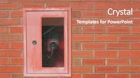  Presentation with fire door - Audience pleasing theme consisting of locked fire hydrant point set backdrop and a coral colored foreground