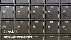  Presentation with locker room - Beautiful presentation theme featuring locker room in fitness club backdrop and a  colored foreground