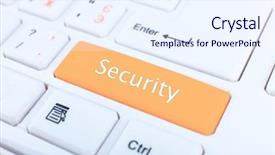  Presentation with security - PPT theme consisting of locker sign - close up of security keyboard background and a sky blue colored foreground