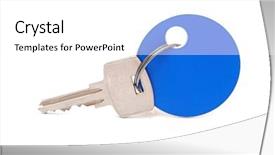  Presentation with lock out tag out key - Cool new slides with locker sign - key with blank blue tag backdrop and a white colored foreground