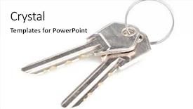  Presentation with keys - Theme having locker sign - two keys on metal ring background and a white colored foreground