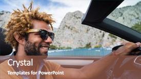  Presentation with young black couples hiking - Amazing presentation design having locking freedom - young happy black man backdrop and a violet colored foreground