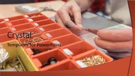  Presentation with ways working - PPT theme having lockmith working on a lock background and a red colored foreground