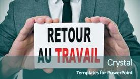  Presentation with signboard - Presentation theme with lockout - businessman holding a signboard background and a ocean colored foreground