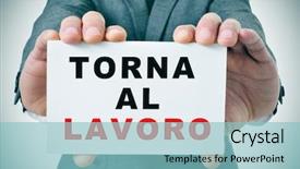  Presentation with signboard - Slides with lockout - businessman holding a signboard background and a light blue colored foreground