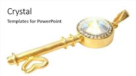  Presentation with key - Cool new presentation design with lockout - golden key with brilliants backdrop and a white colored foreground
