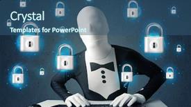  Presentation with virtual - Presentation design with lockout - hacker in disguise with virtual background and a ocean colored foreground