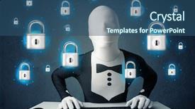  Presentation with virtual - Amazing PPT layouts having lockout - hacker in disguise with virtual backdrop and a  colored foreground