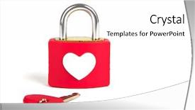  Presentation with red heart key - Audience pleasing slide set consisting of lockout - heart padlock and key backdrop and a white colored foreground