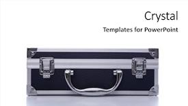  Presentation with lockout - Slide set having lockout - modern business briefcase isolated background and a  colored foreground