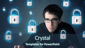  Presentation with hacker - Beautiful slides featuring male pediatrician doctor examining small backdrop and a gray colored foreground