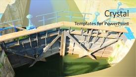  Presentation with structual steel - Cool new PPT layouts with locks on the river steel backdrop and a blonde colored foreground