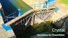  Presentation with steel heat treatment - Slide set consisting of locks on the river steel background and a wine colored foreground