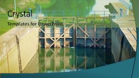  Presentation with steel - PPT layouts having locks on the river steel background and a seafoam green colored foreground