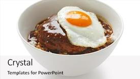  Presentation with hawaiian - Presentation theme featuring loco moco hawaiian rice bowl background and a light gray colored foreground
