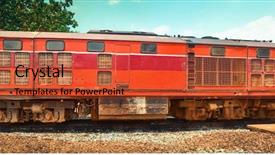  Presentation with train railway - Audience pleasing PPT theme consisting of raiway - old train locomotive at thonburi backdrop and a cool aqua colored foreground