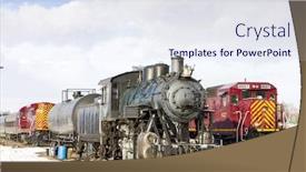  Presentation with colorado - PPT theme enhanced with locomotives at railway station of alamosa colorado usa background and a sky blue colored foreground