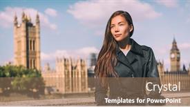  Presentation with parliament - Slide set featuring lodnon-fashion-asian-woman-model background and a coral colored foreground