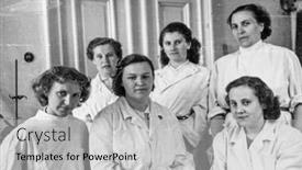  Presentation with medical training - Cool new slide deck with lodz-poland-circa-1950-vintage backdrop and a light gray colored foreground