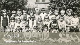  Presentation with 1960s - Colorful presentation theme enhanced with lodz-poland-circa-1960-s backdrop and a gray colored foreground