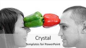  Presentation with preservation of fruit and vegetable - Beautiful slides featuring loe - happy couple with pepper vegetable backdrop and a  colored foreground