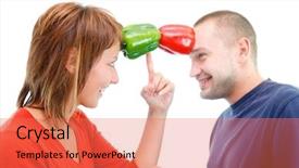  Presentation with romance - Audience pleasing theme consisting of loe - romance with healthy couple backdrop and a  colored foreground