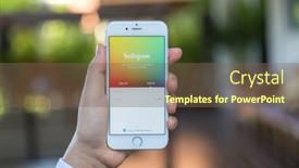  Presentation with mobile application - Beautiful theme featuring loei-thailand-august-12-2015 backdrop and a violet colored foreground