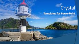  Presentation with norway - Amazing PPT theme having lofoten-is-an-archipelago backdrop and a cobalt blue colored foreground