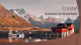  Presentation with fishing boats - Slides having lofoten-island-norway-fishing-boats background and a light gray colored foreground