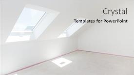  Presentation with room - Cool new presentation design with loft-refurbishment-empty-room backdrop and a light gray colored foreground