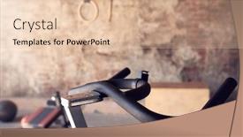  Presentation with exercise bike - Slide set enhanced with loft-style-gym-close-up background and a lemonade colored foreground