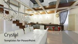  Presentation with modern medicine cardiology concept mixed - Presentation theme having loft with modern furniture dining background and a light gray colored foreground