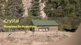  Presentation with log cabin - Slides having log cabin in the mountians of new mexico background and a tawny brown colored foreground