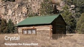  Presentation with log cabin - PPT layouts featuring log cabin in the mountians of new mexico background and a coral colored foreground