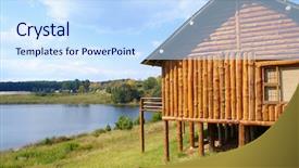  Presentation with log cabin - Cool new presentation with log cabin backdrop and a sky blue colored foreground