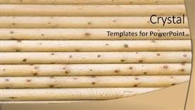  Presentation with wood log - Presentation featuring log house - wood wall background and a coral colored foreground