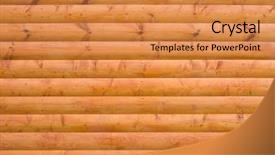  Presentation with wood log - PPT layouts consisting of log house structure wood building background and a gold colored foreground