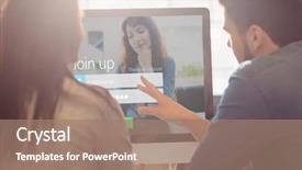  Presentation with woman office desk - Amazing theme having log-in screen with redheaded woman against graphic designers working at desk in the office backdrop and a coral colored foreground