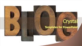  Presentation with blog - Slides enhanced with log in vintage wooden letterpress background and a tawny brown colored foreground
