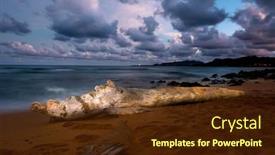  Presentation with nighttime - Slide set consisting of log-on-a-beach background and a tawny brown colored foreground