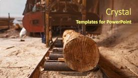  Presentation with woodworking - Slide deck having log-on-woodworking-machine-nobody background and a tawny brown colored foreground