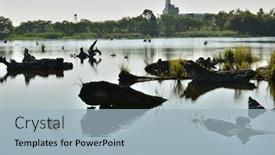  Presentation with forestry - Audience pleasing PPT layouts consisting of log pond shot at luodong forestry culture garden yilan county backdrop and a light blue colored foreground