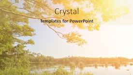  Presentation with forestry - Presentation consisting of log pond shot at luodong forestry culture garden yilan county background and a yellow colored foreground