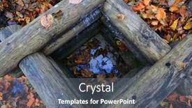  Presentation with well - PPT theme having log-well-in-autumn-forest background and a gray colored foreground