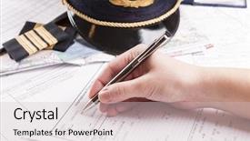  Presentation with airplane pilot - Slide deck enhanced with logbook - close up of an airplane background and a soft green colored foreground