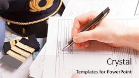  Presentation with airplane pilot - Cool new PPT layouts with logbook - close up of an airplane backdrop and a lemonade colored foreground