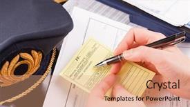  Presentation with certificate - Slide deck enhanced with logbook - close up of an airplane background and a coral colored foreground