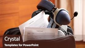  Presentation with airplane pilot - Colorful PPT theme enhanced with logbook - close up of an airplane backdrop and a tawny brown colored foreground