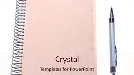  Presentation with pen - Audience pleasing theme consisting of logbook - notebook with pen isolated backdrop and a  colored foreground