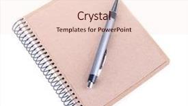  Presentation with notebook - Cool new slide deck with logbook - notebook with pen isolated backdrop and a lemonade colored foreground